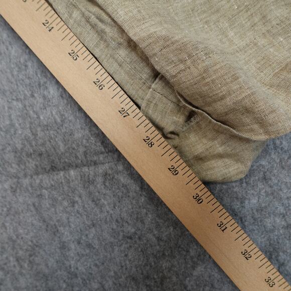 Tory Burch Pants Women 4 Linen Wide Leg Cuffed Tan Brown Beachy Preppy Lagenlook - Picture 5 of 11